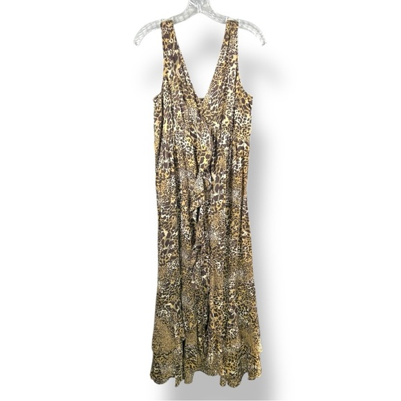 4/$20 Tiered Ruffled Leopard Print Midi Dress - Picture 4 of 6